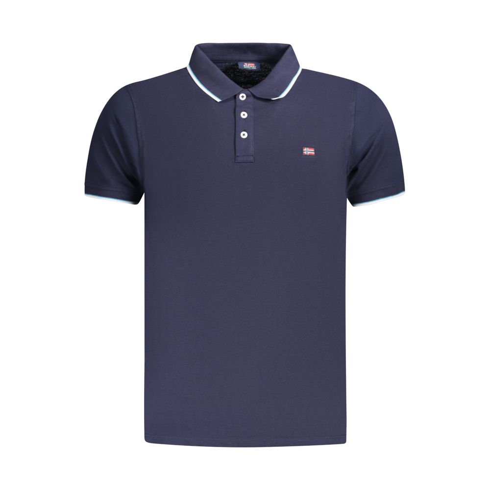 Blue Cotton Men's Polo Shirt