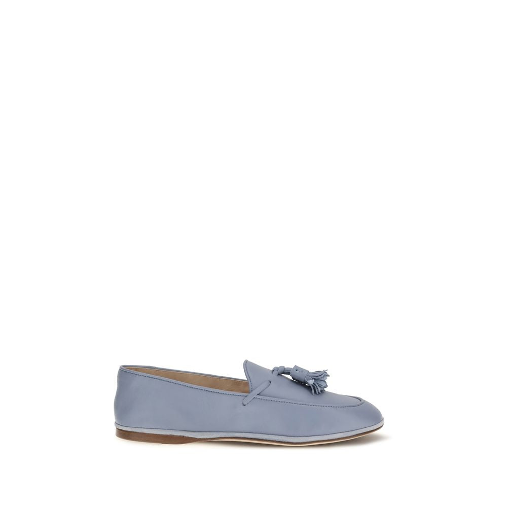 Blue Calf Leather Bos Taurus Slip-On Loafers