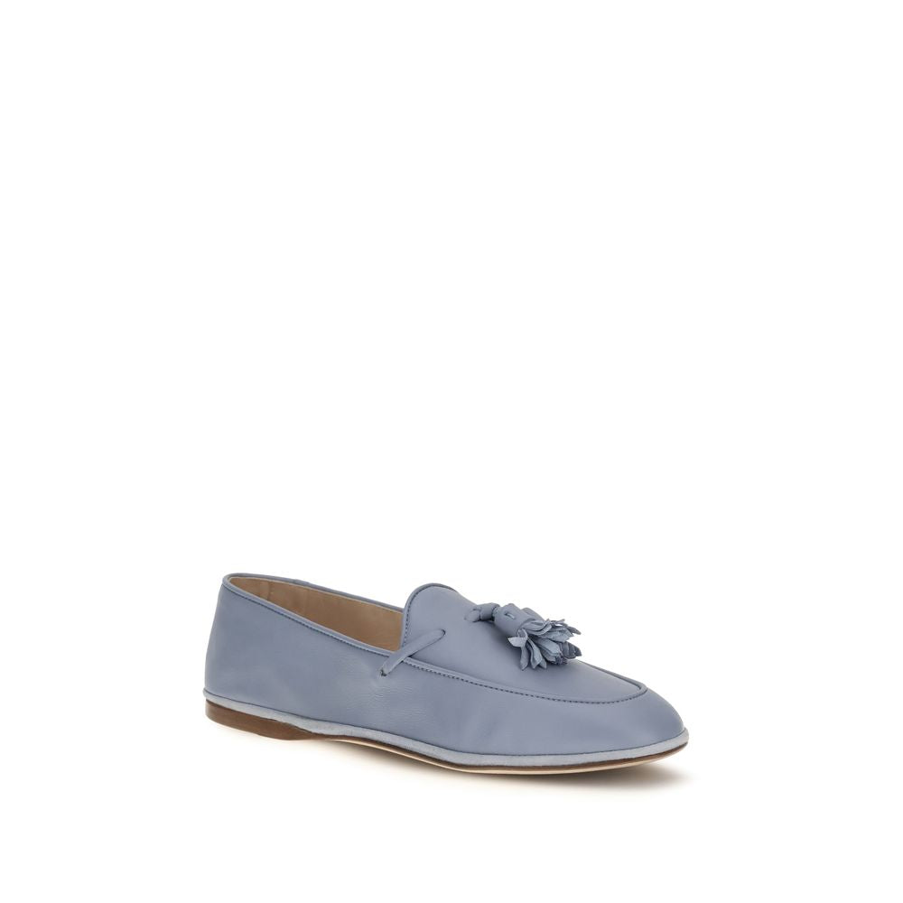 Blue Calf Leather Bos Taurus Slip-On Loafers