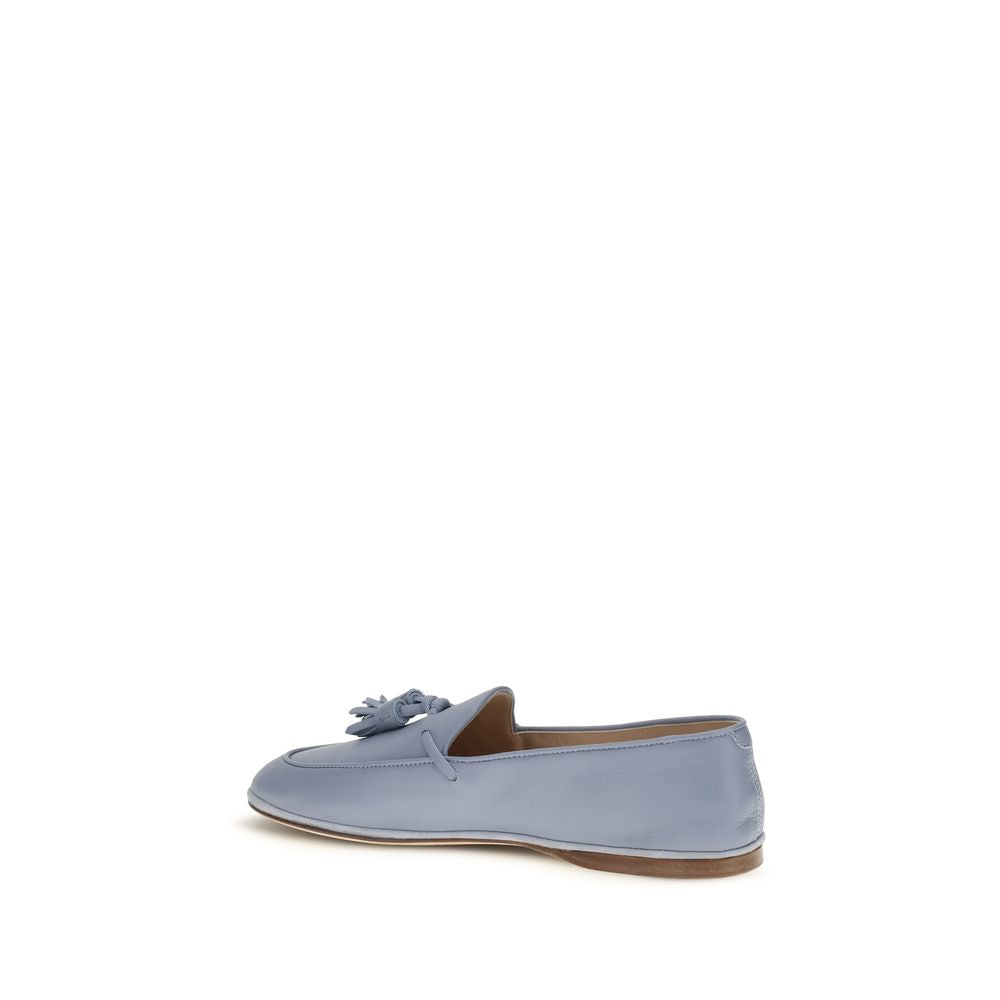 Blue Calf Leather Bos Taurus Slip-On Loafers