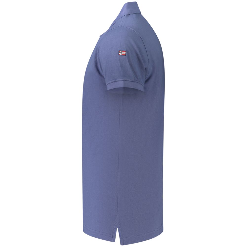 Blue Cotton Mens Polo