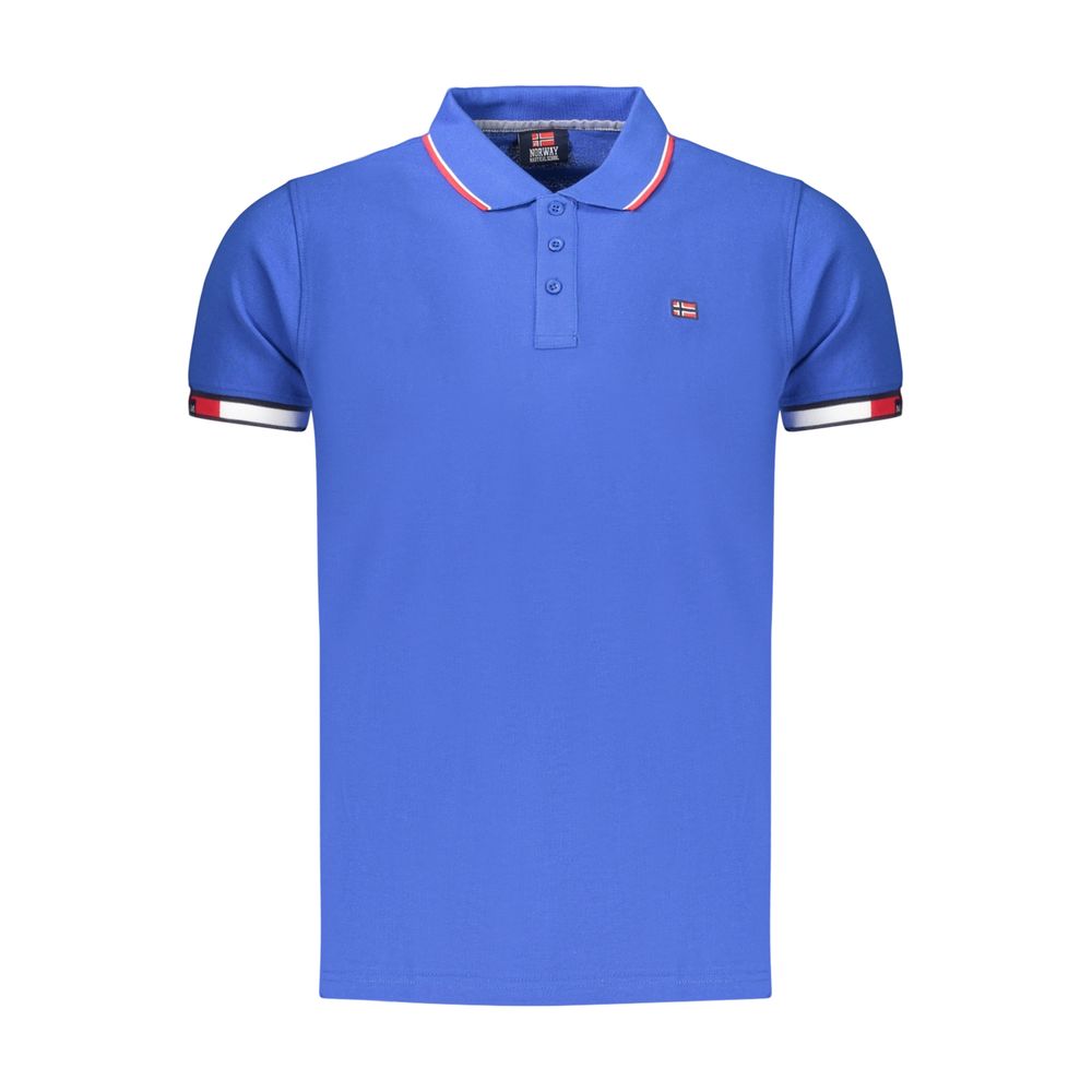 Blue Cotton Men's Polo Shirt