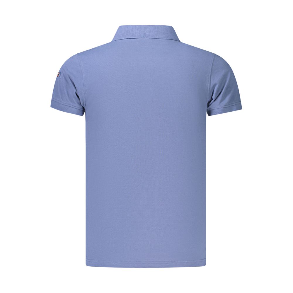 Blue Cotton Men's Polo Shirt