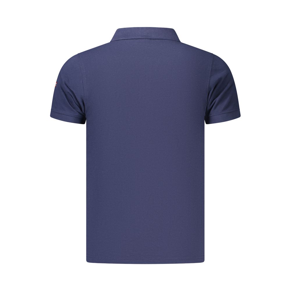 Blue Cotton Men's Polo Shirt