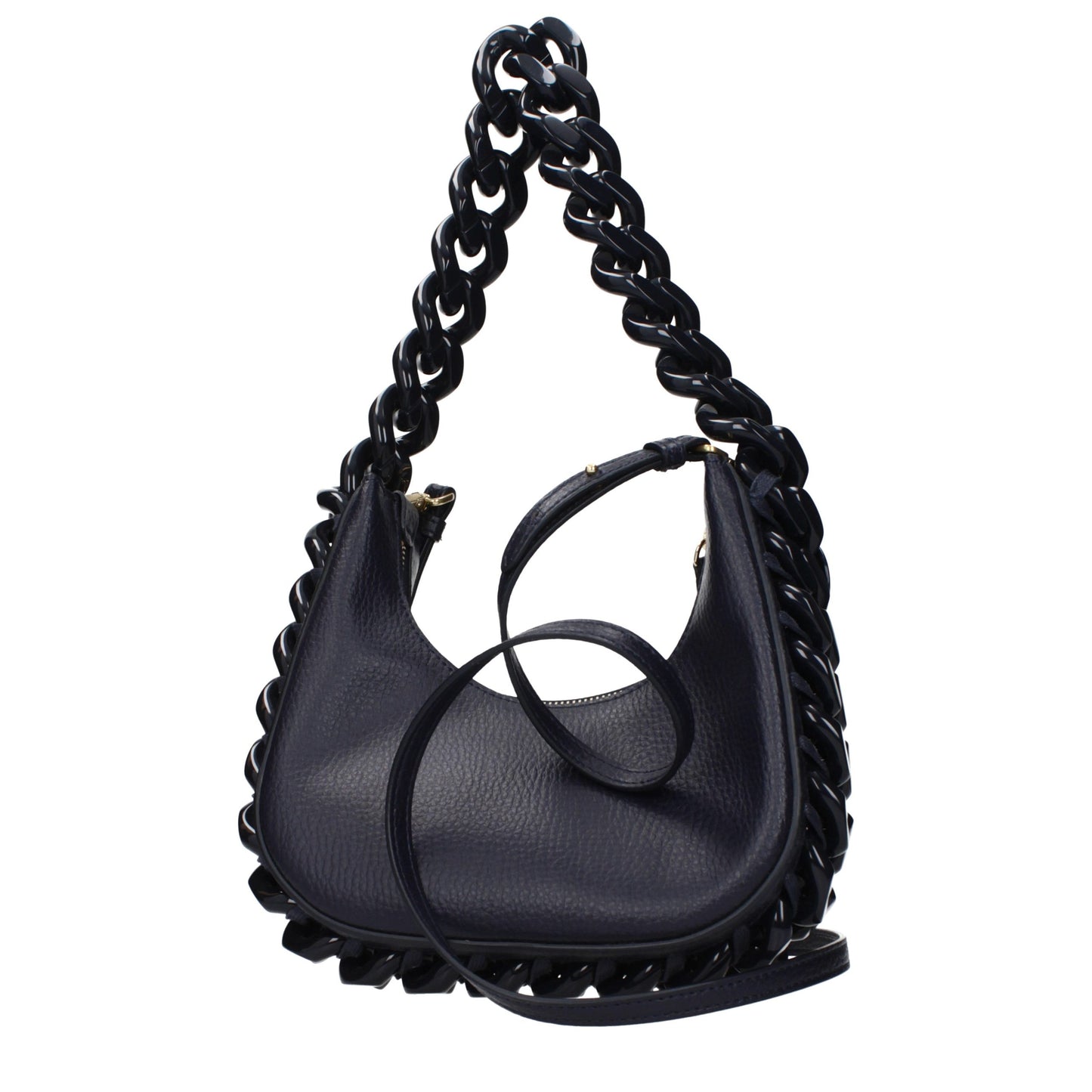Blue Leather Shoulder Bag