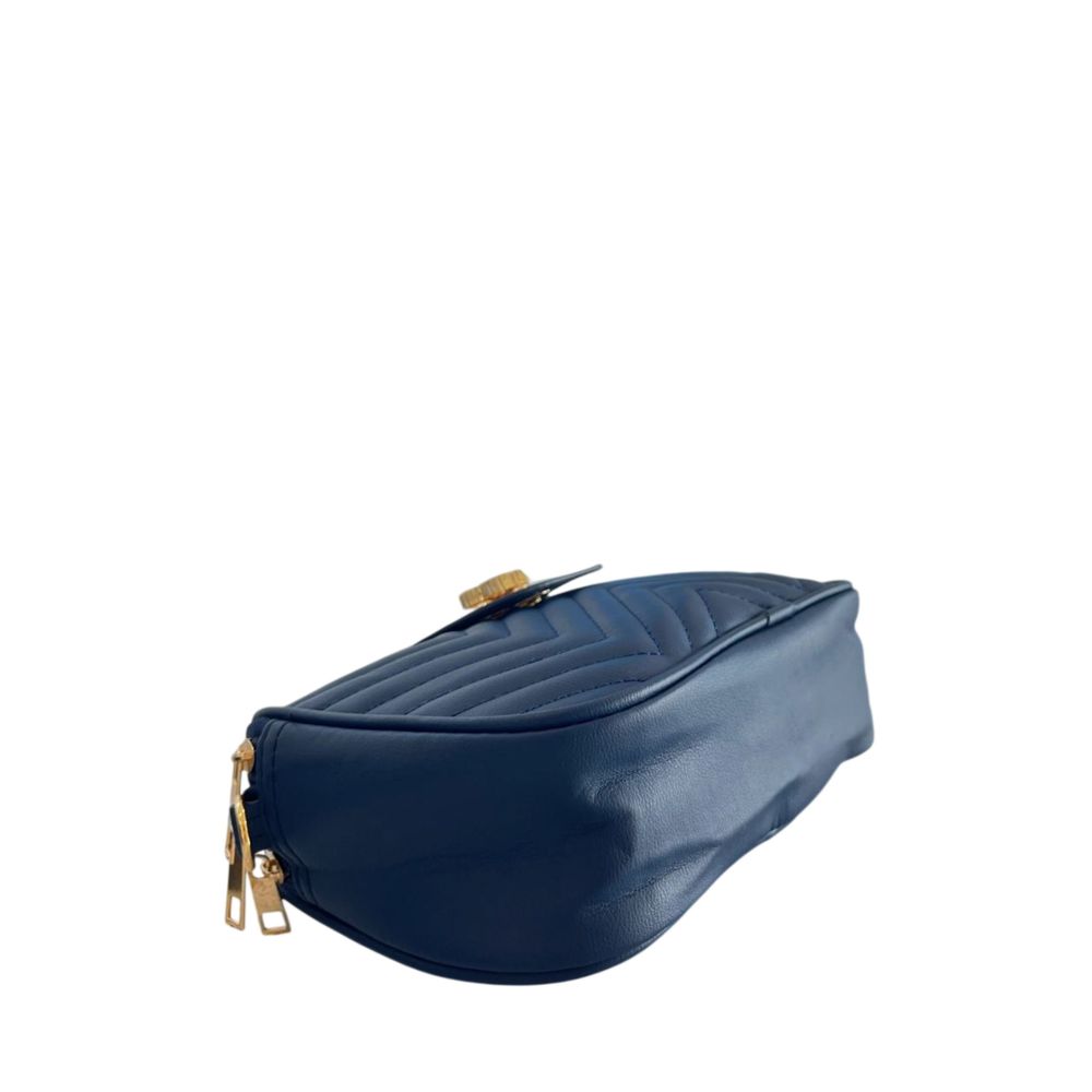 Blue PU Women Crossbody Bag
