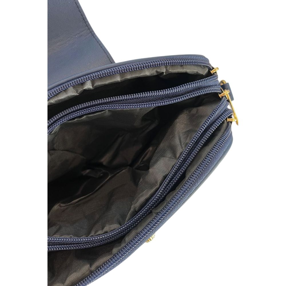 Blue PU Women Crossbody Bag