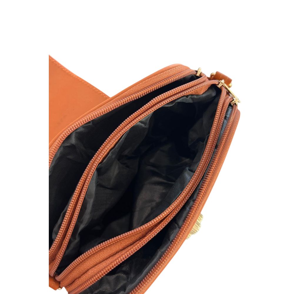 Brown PU Women Crossbody Bag