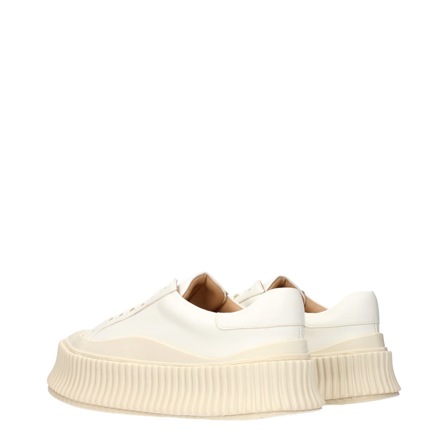 White Leather Platform Sneakers
