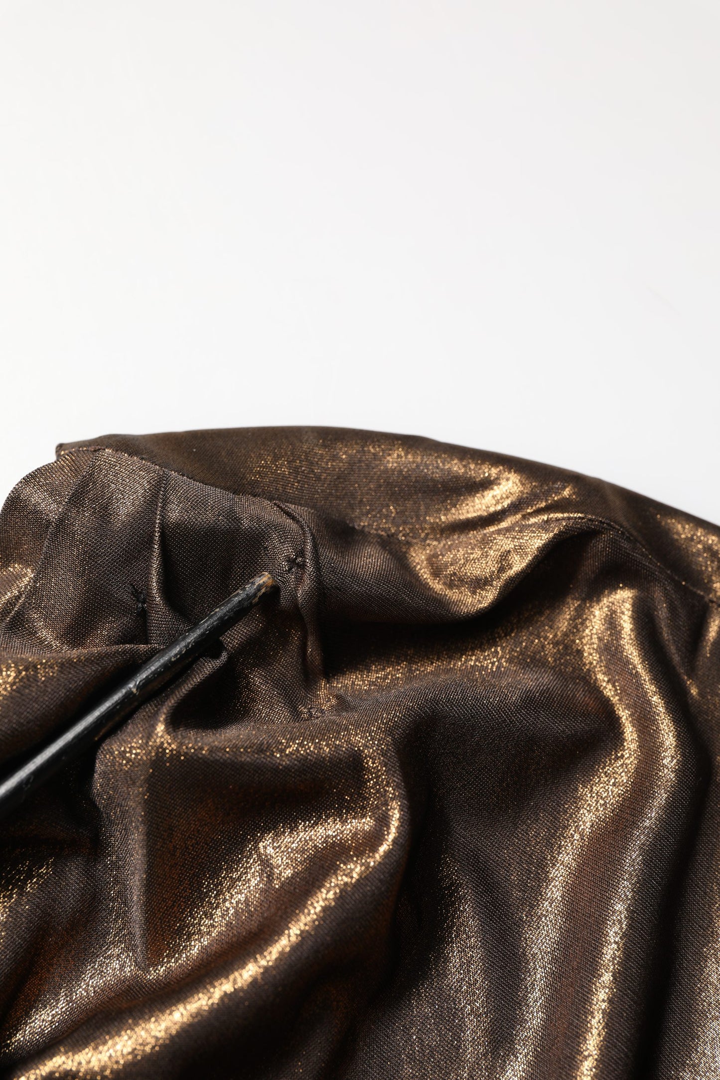 Bronze Asymmetrical Draping OneShoulder Dress