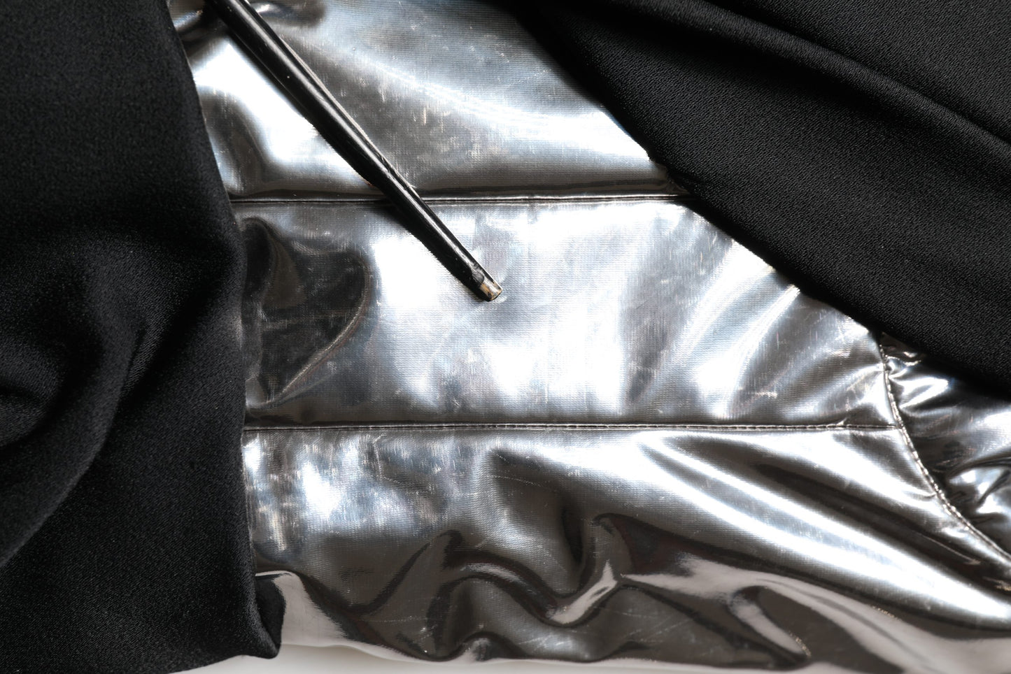 Black Silver OneShoulder Cocktail Gown Dress