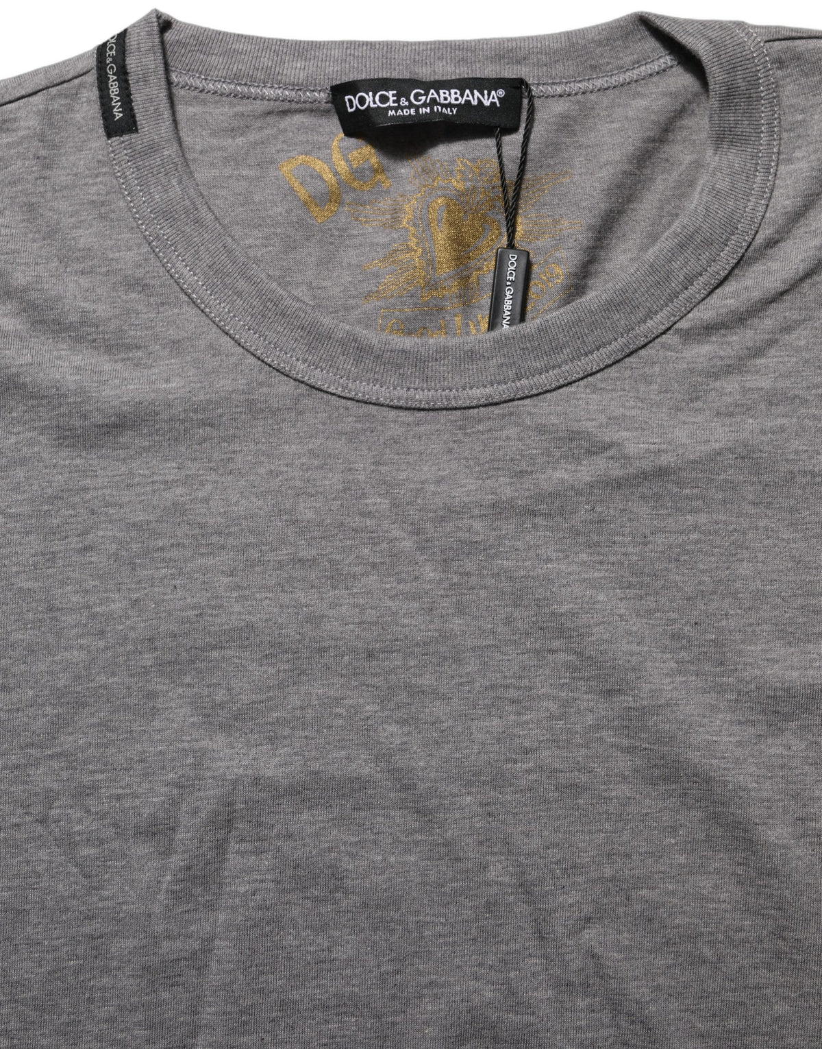 Grey Cotton Short Sleeves Crew Neck T-shirt