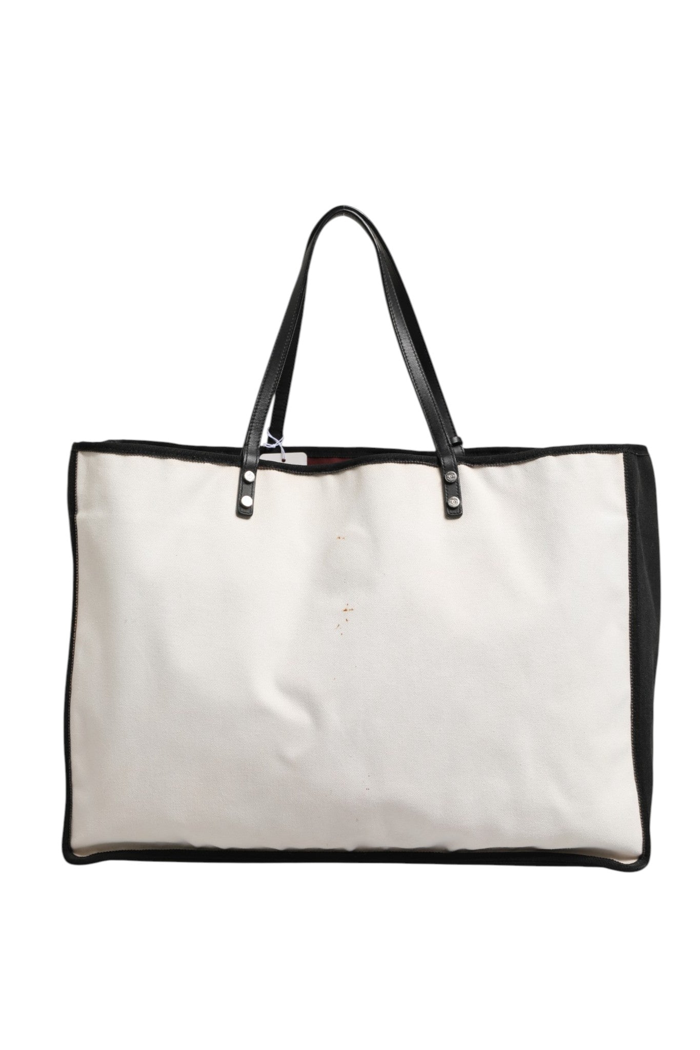 Ladies First White and Black Canvas Shopper Tote Bag