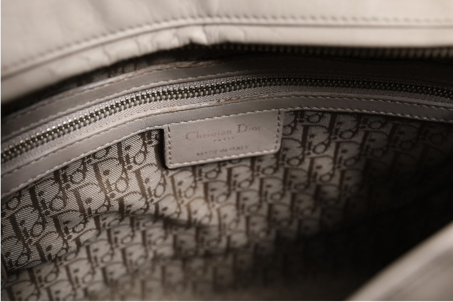 Lady Dior Large Grey Cannage Lambskin Bag