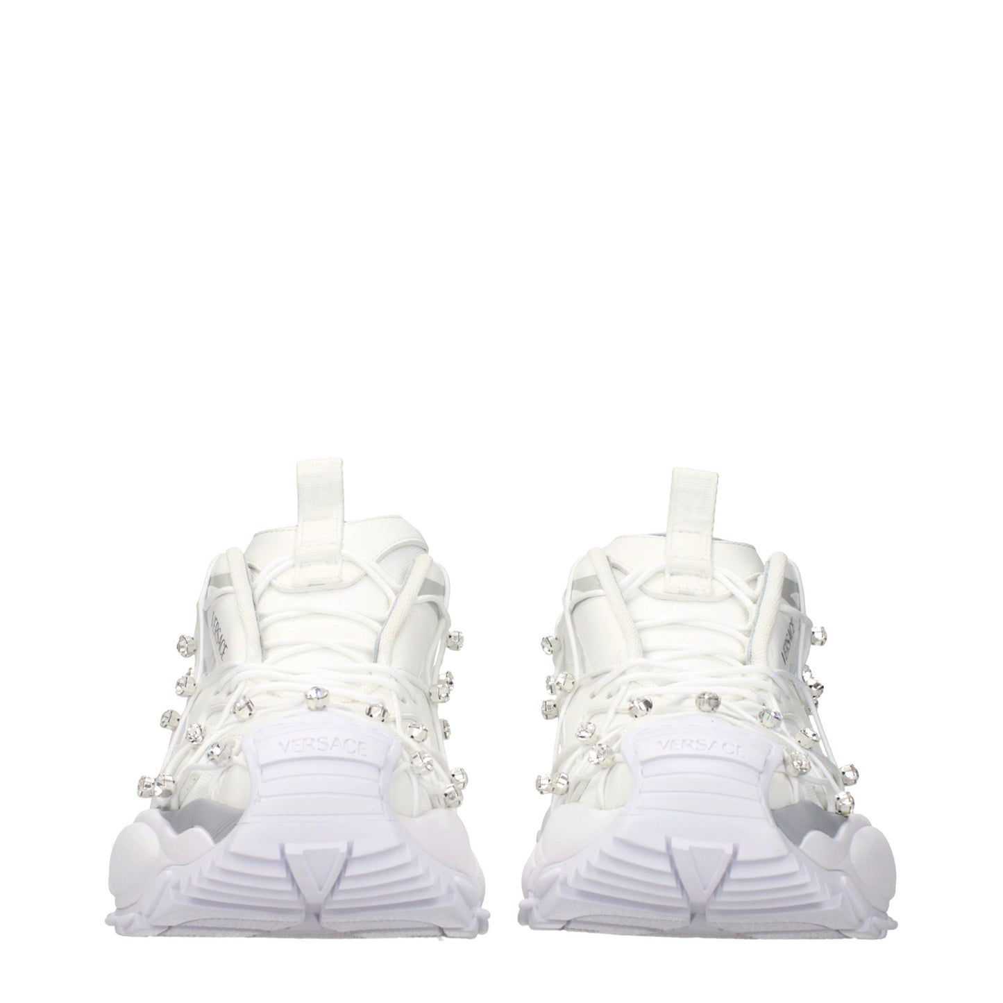 White Fabric Sneakers