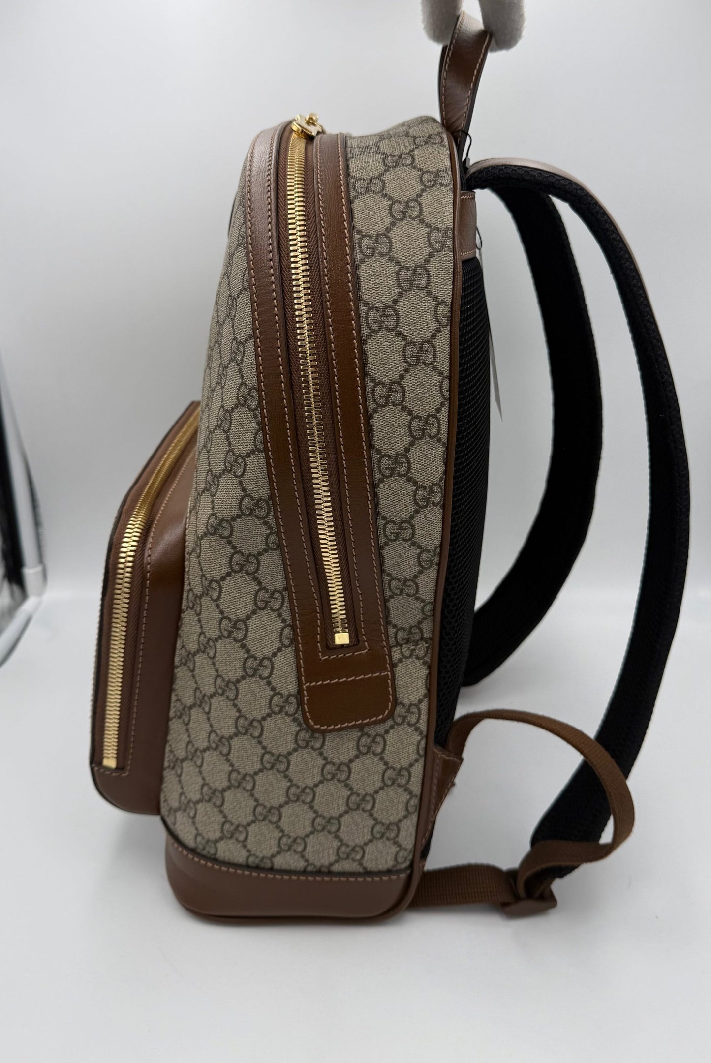 GUCCI GG Supreme and Leather Backpack