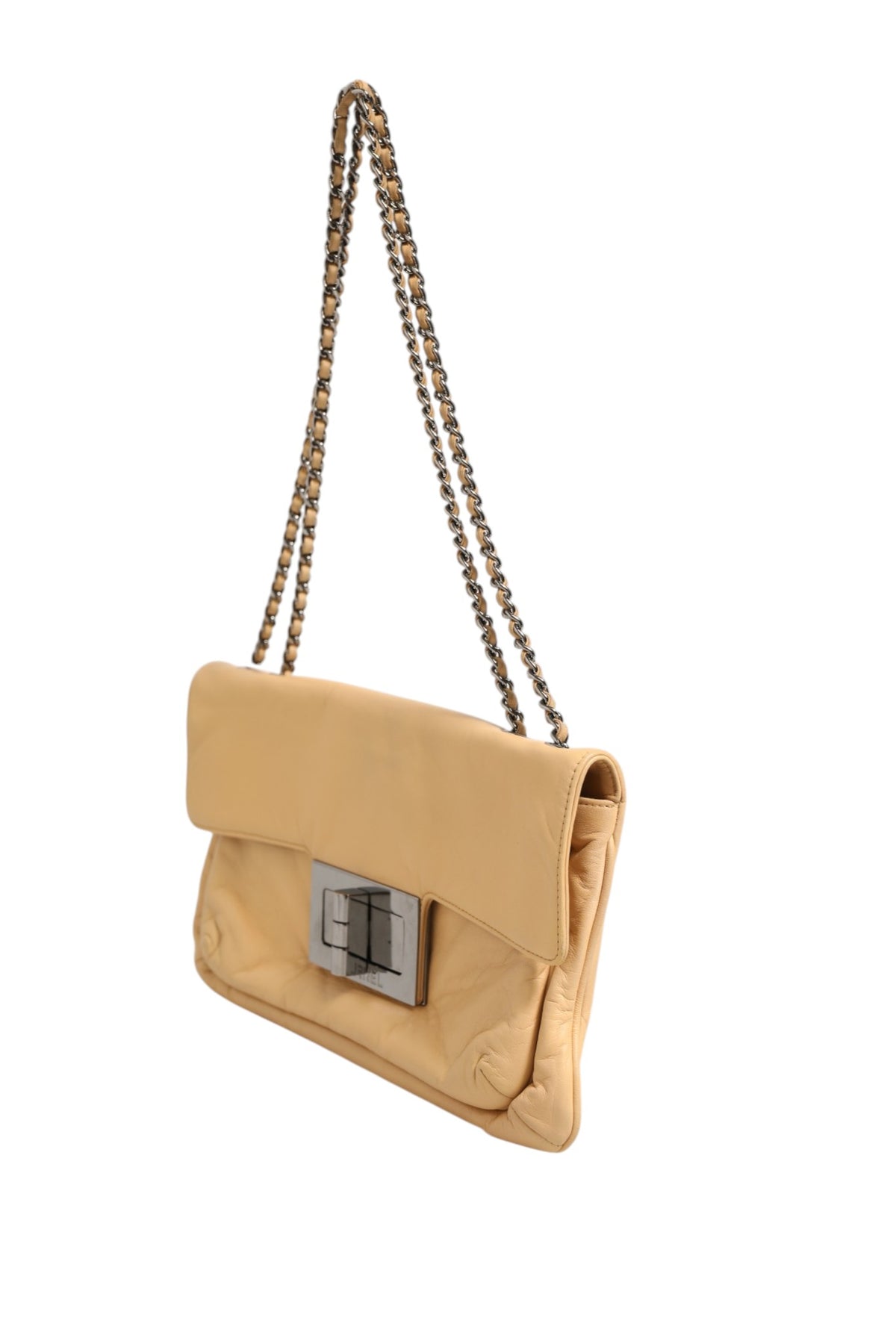 Beige Lambskin Giant Reissue Mademoiselle Lock Flap Bag