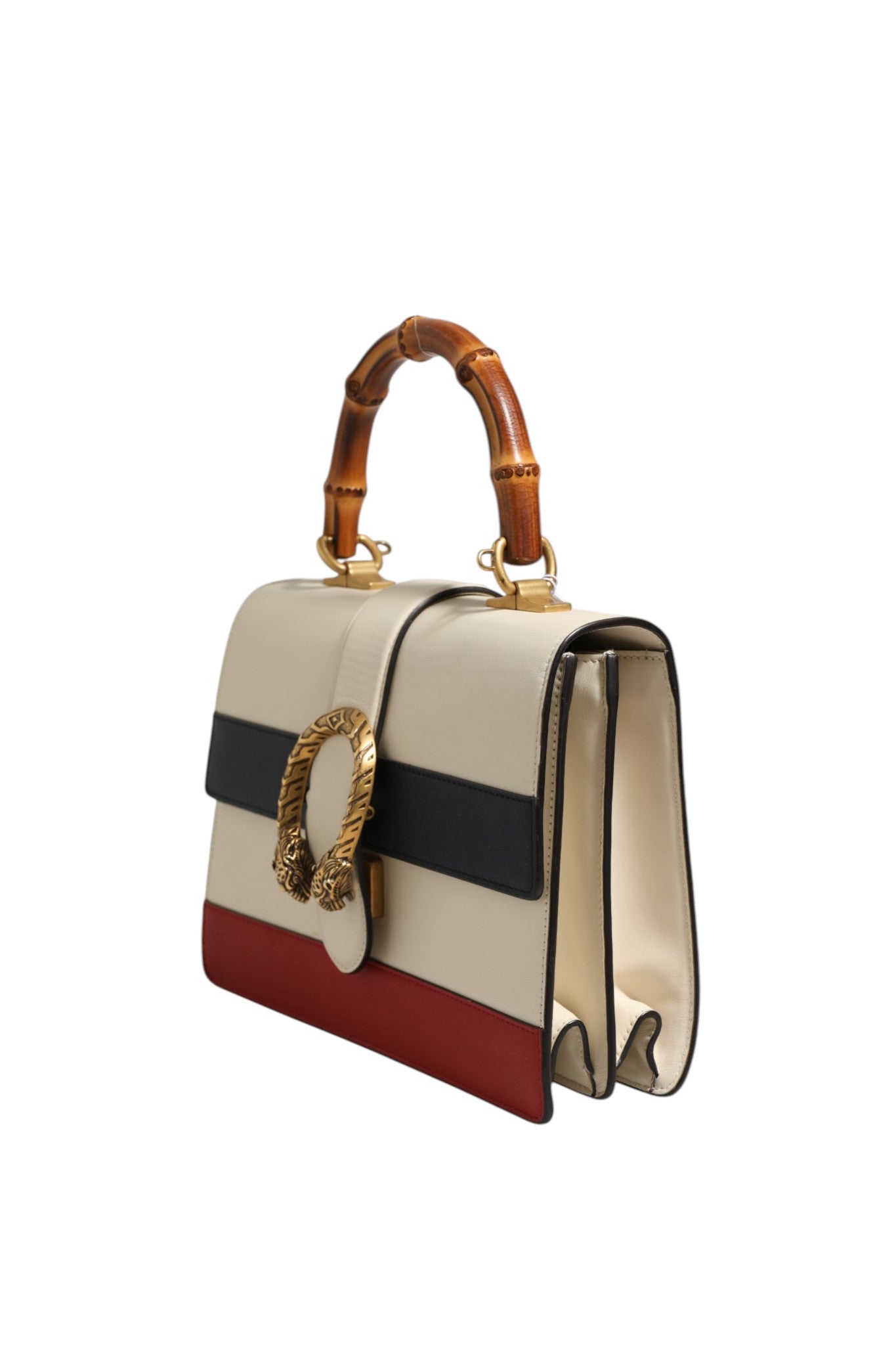 Dionysus Bamboo Top Handle Bag Colorblock Leather
