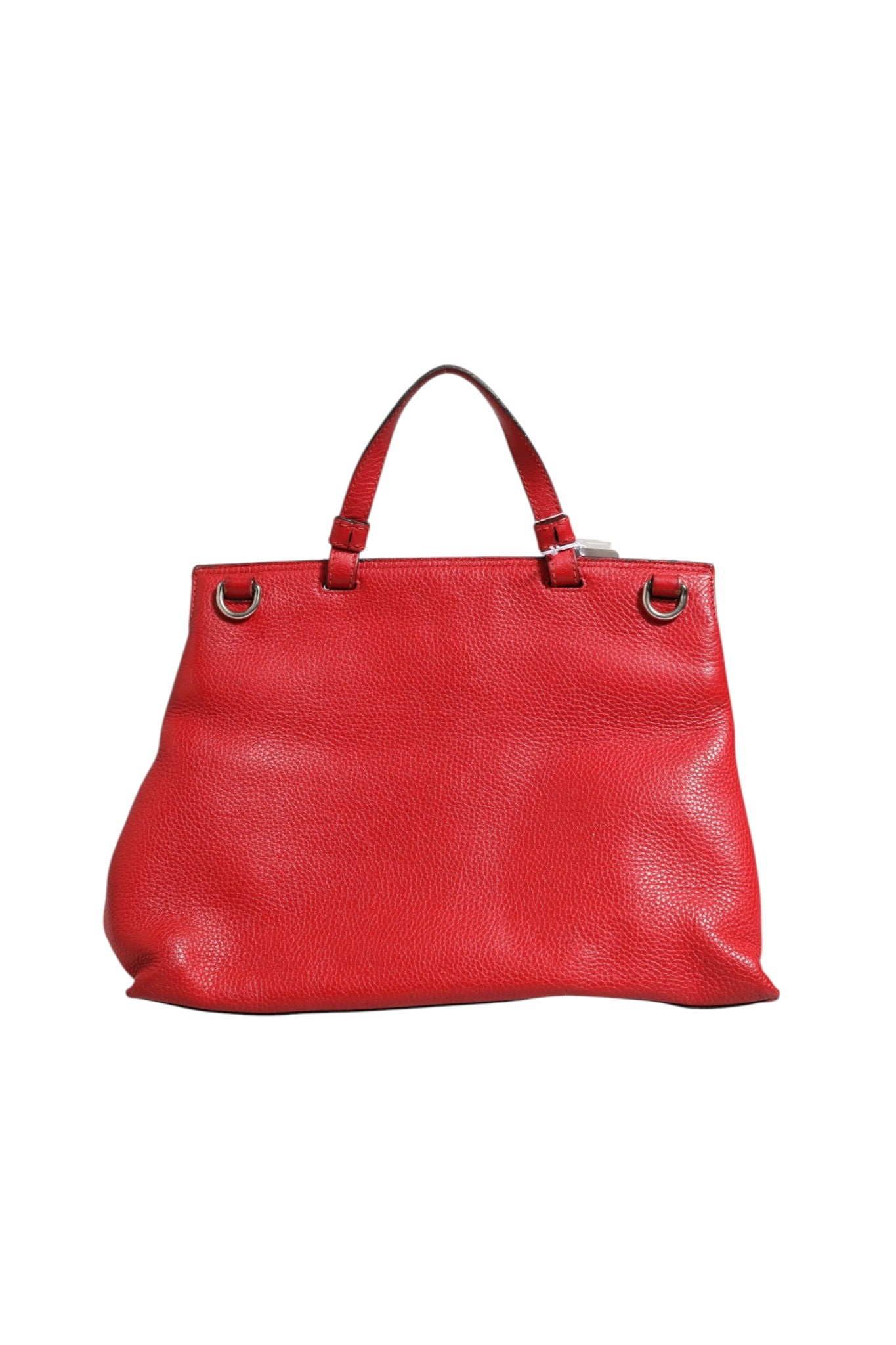 Red Leather Bamboo Daily Tote Crossbody Bag