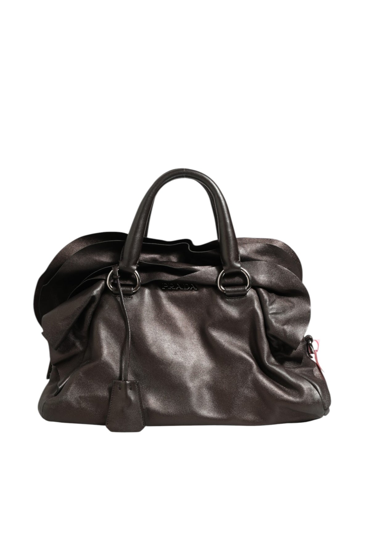 Metallic Nappa Leather Ruffle Shoulder Bag