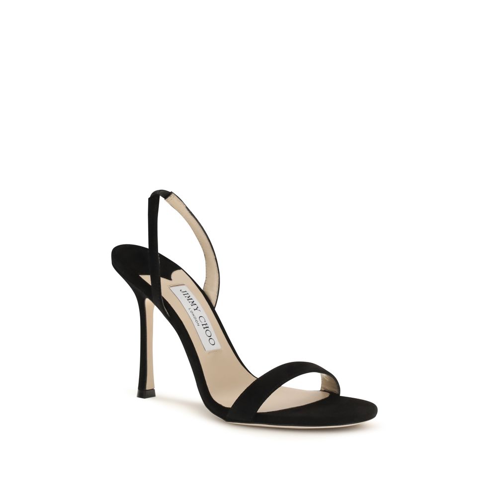 Black Calf Leather Bos Taurus Stiletto Heel Sandals