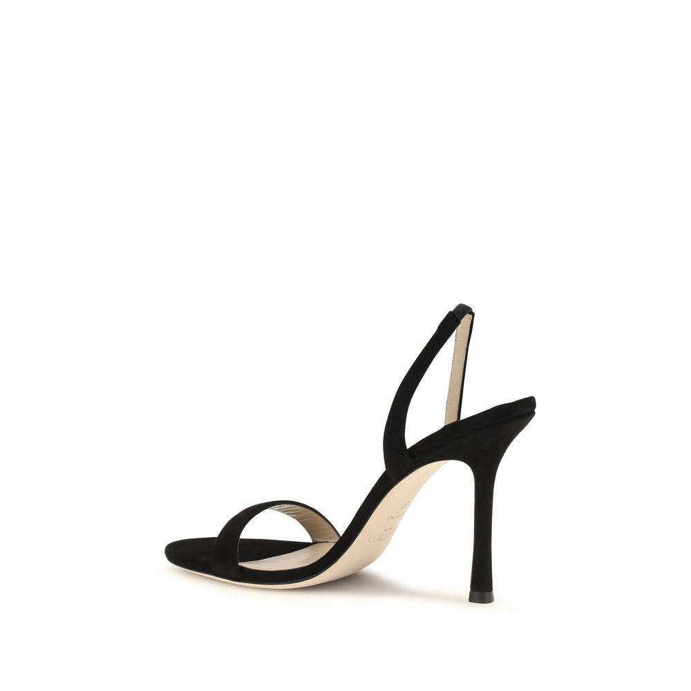 Black Calf Leather Bos Taurus Stiletto Heel Sandals