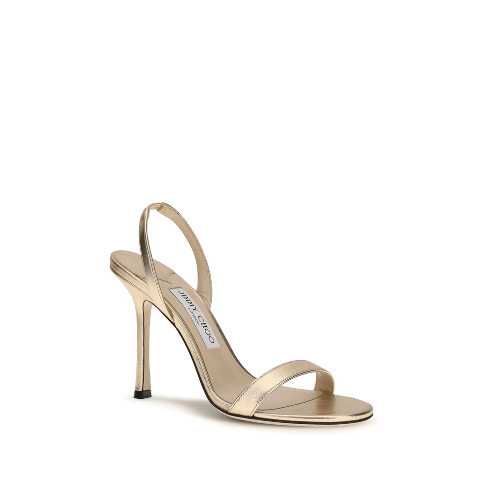 Gold Calf Leather Bos Taurus Stiletto Heel Sandals