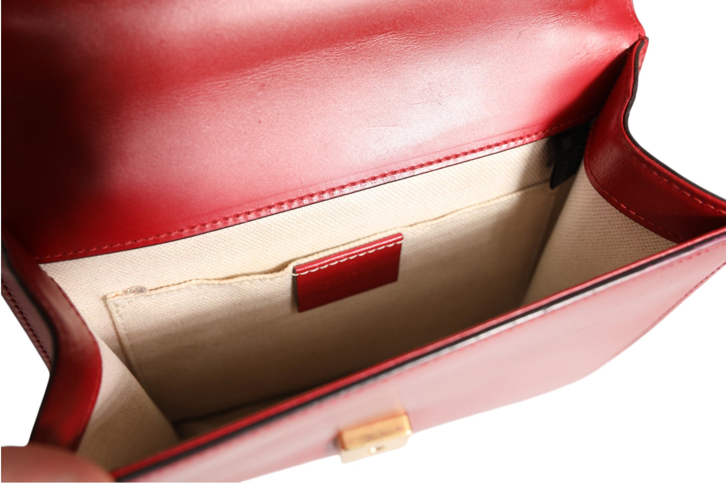 Marmont small shoulder bag in Rosso Ancora red leather