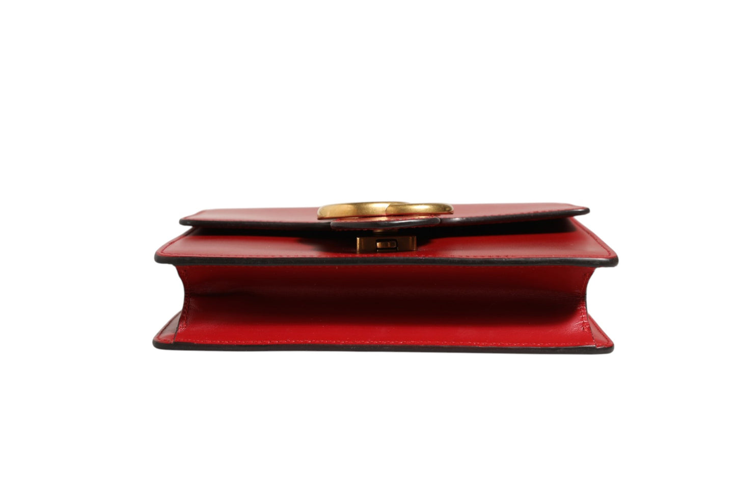 Marmont small shoulder bag in Rosso Ancora red leather