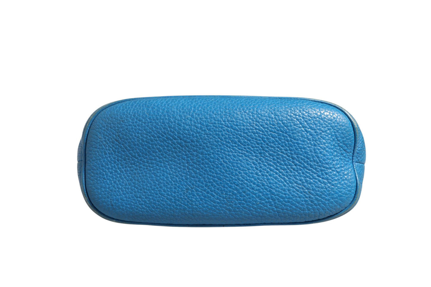 Blue Leather Dome Handbag