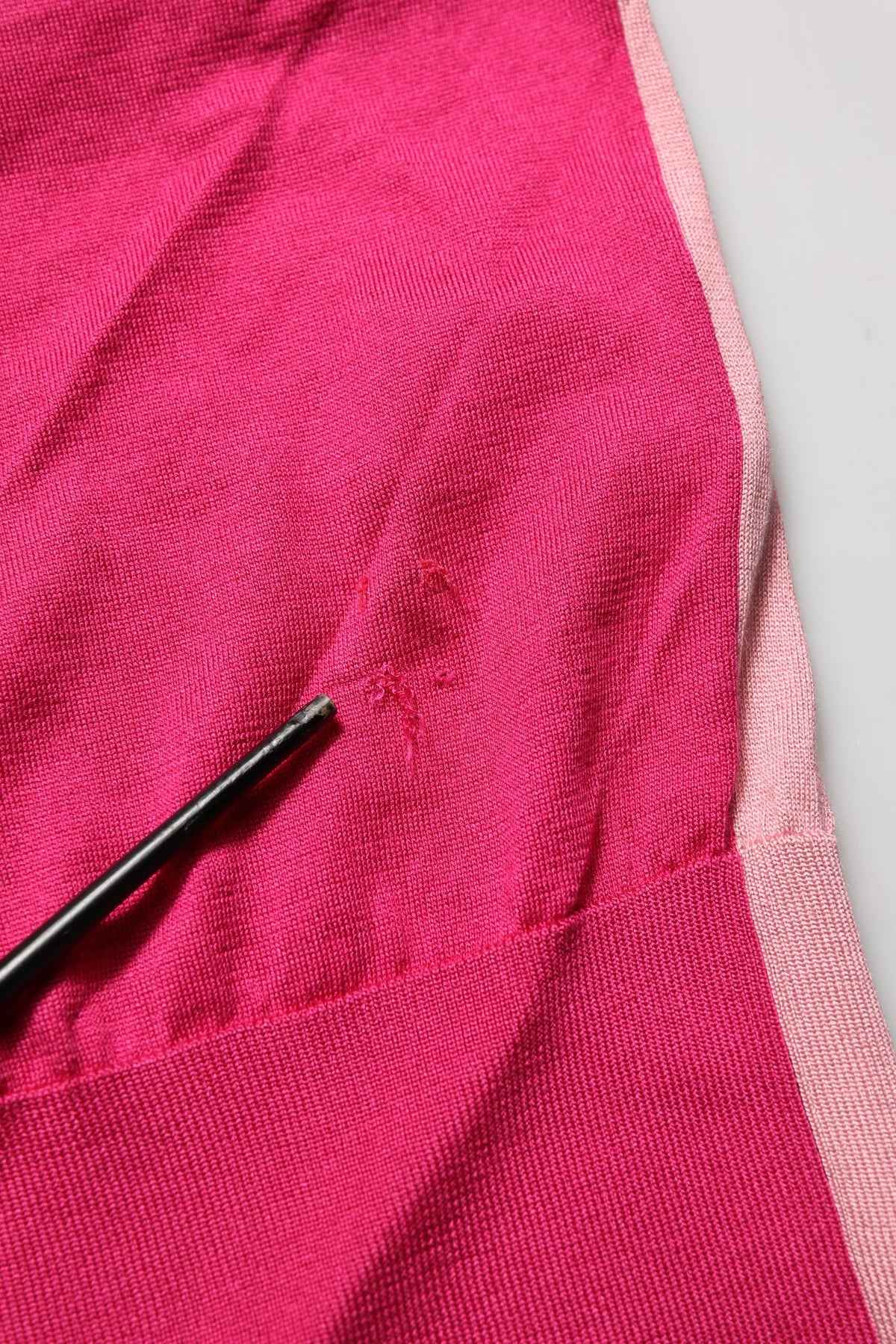 Pink Short Sleeves Buttoned Ascot Collar Top