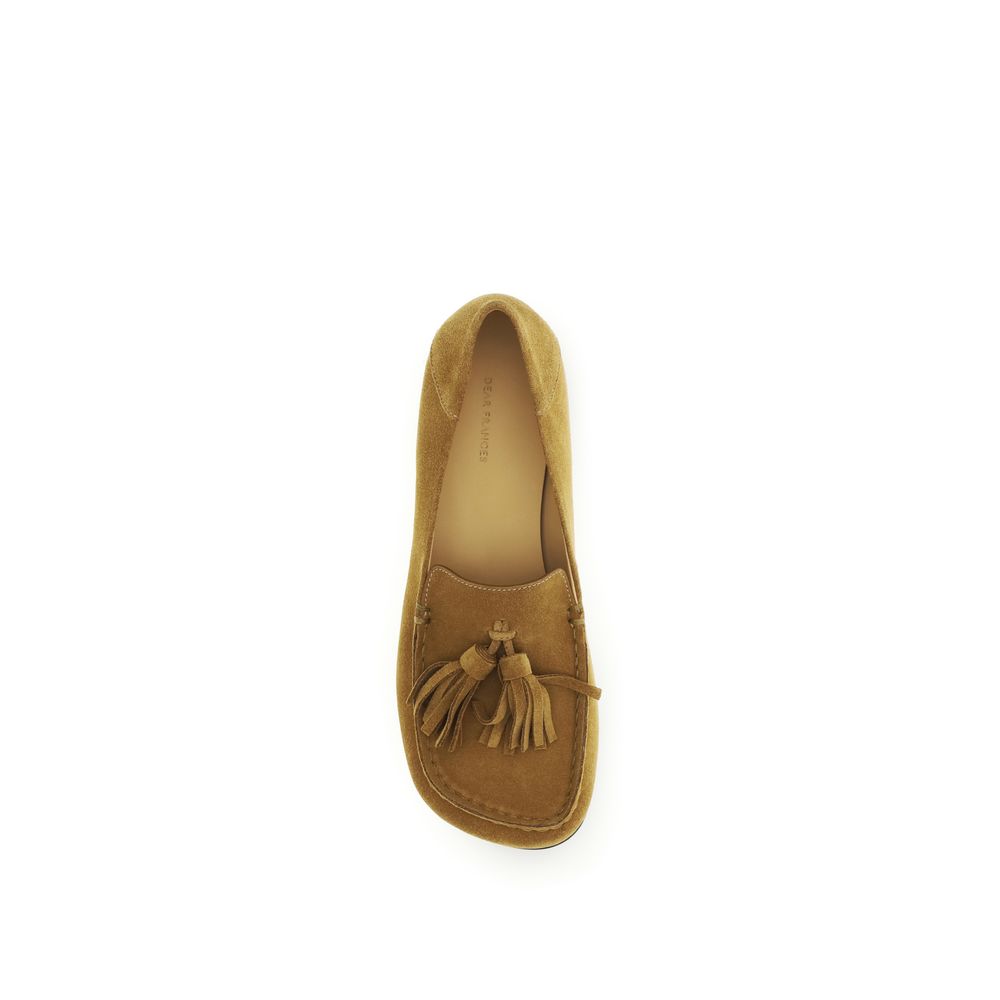 Beige Calf Leather Bos Taurus Slip-On Loafers