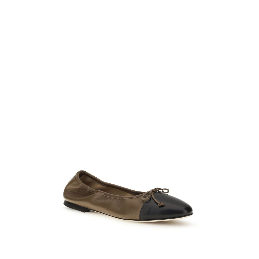 Brown Calf Leather Bos Taurus Ballet Flats