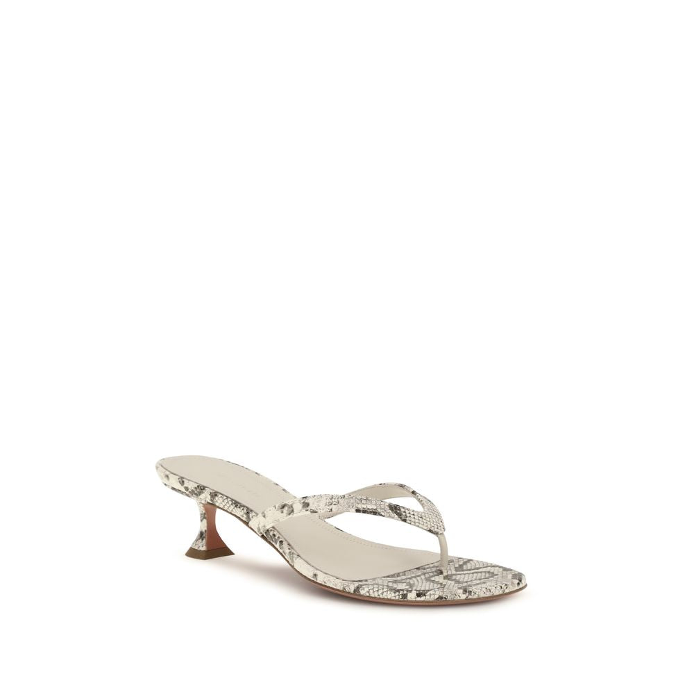 Gray Calf Leather Bos Taurus Flat Sandals