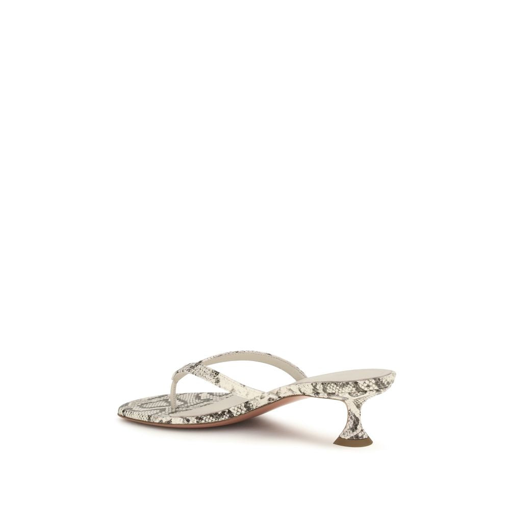 Gray Calf Leather Bos Taurus Flat Sandals