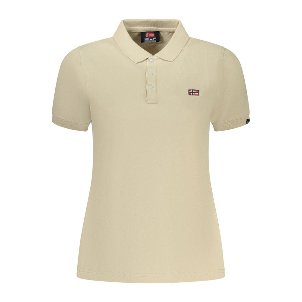 Beige Cotton Womens Polo