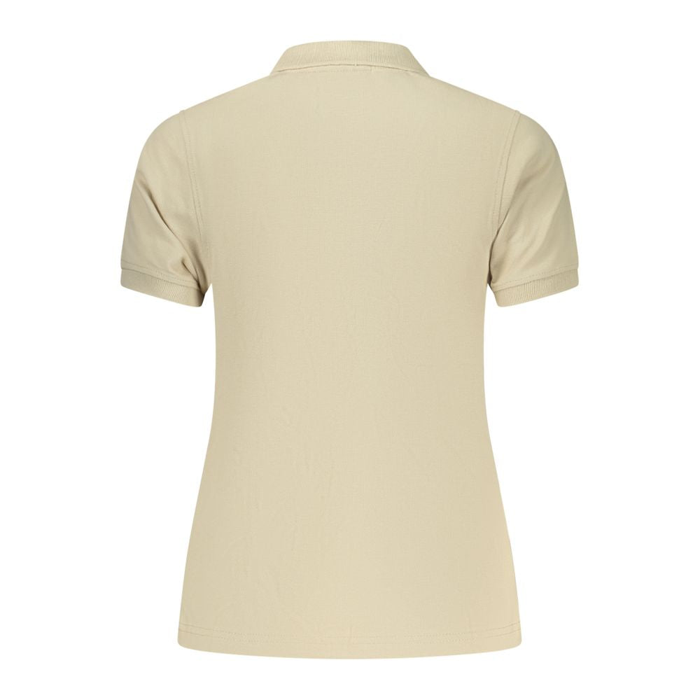 Beige Cotton Womens Polo