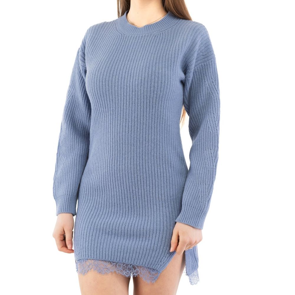 Purple Wool Casual Dress