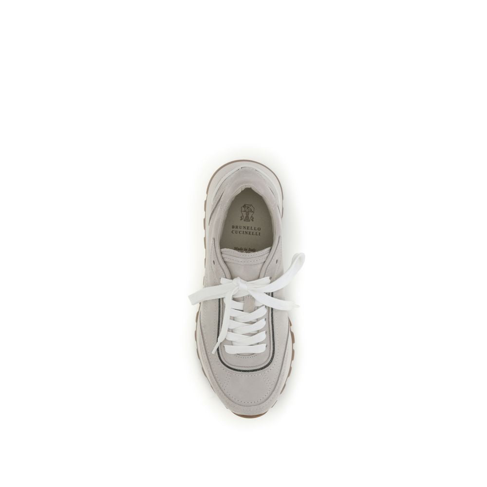 Gray Calf Leather Bos Taurus Athletic Sneakers