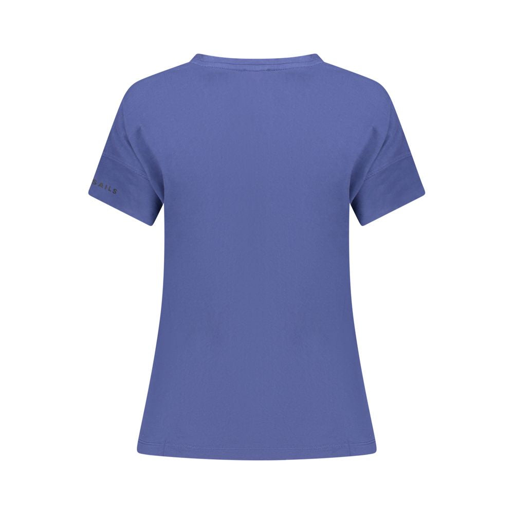 Blue Cotton Women T-Shirt
