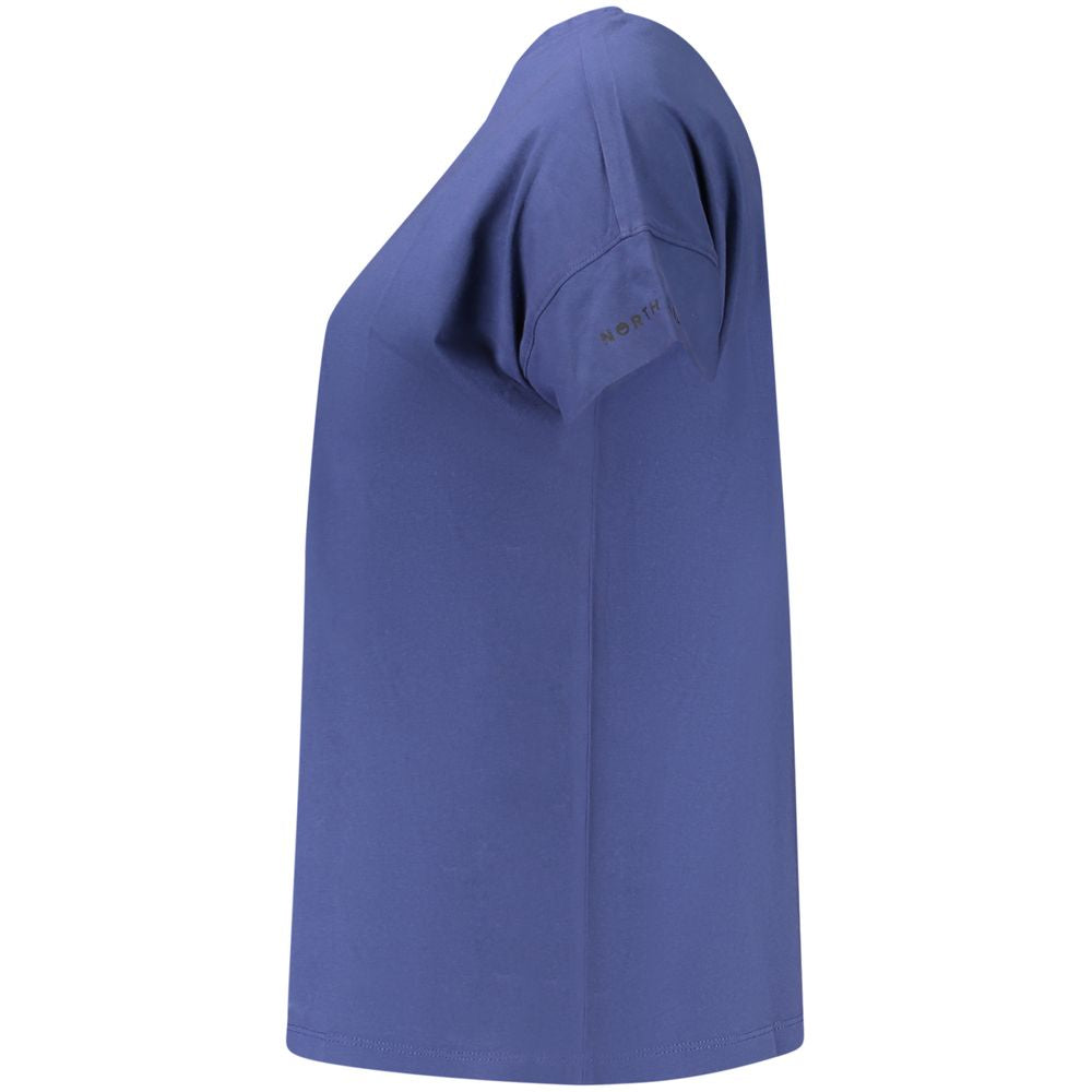 Blue Cotton Women T-Shirt