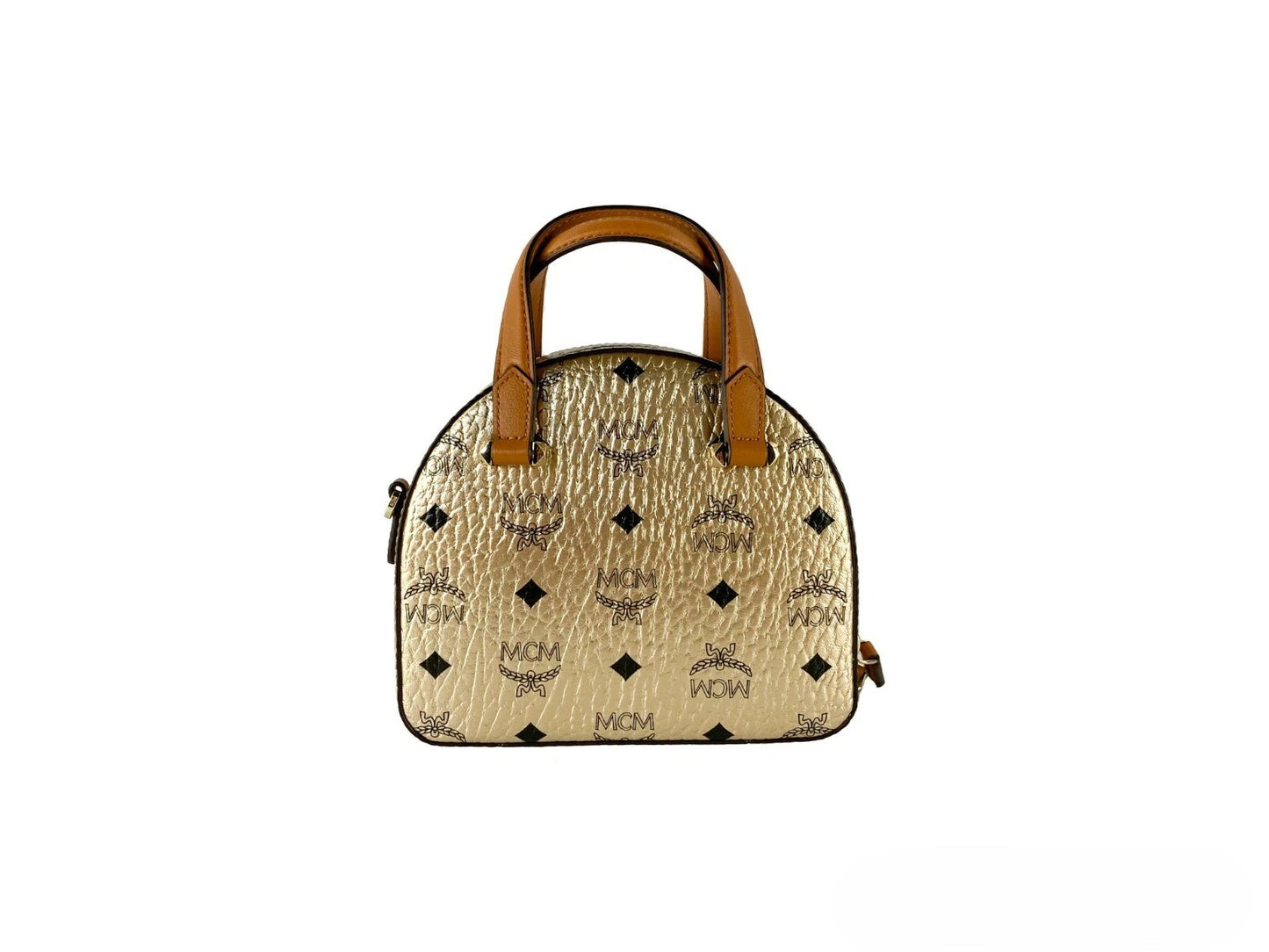 MCM Half Moon Mini Round Top Tote Crossbody Bag