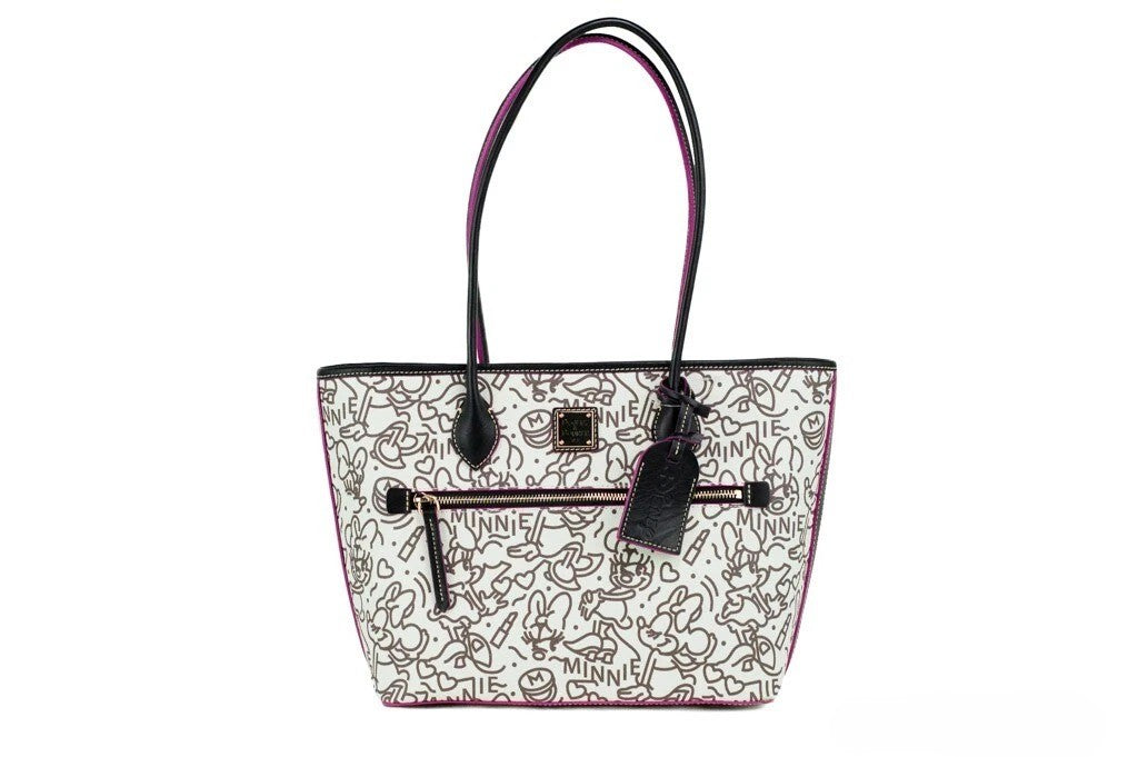 Dooney & Bourke Disney Medium Minnie Mouse Line Art Coated Cotton Tote Handbag