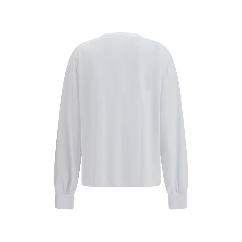 White Cotton Long Sleeve T-Shirt