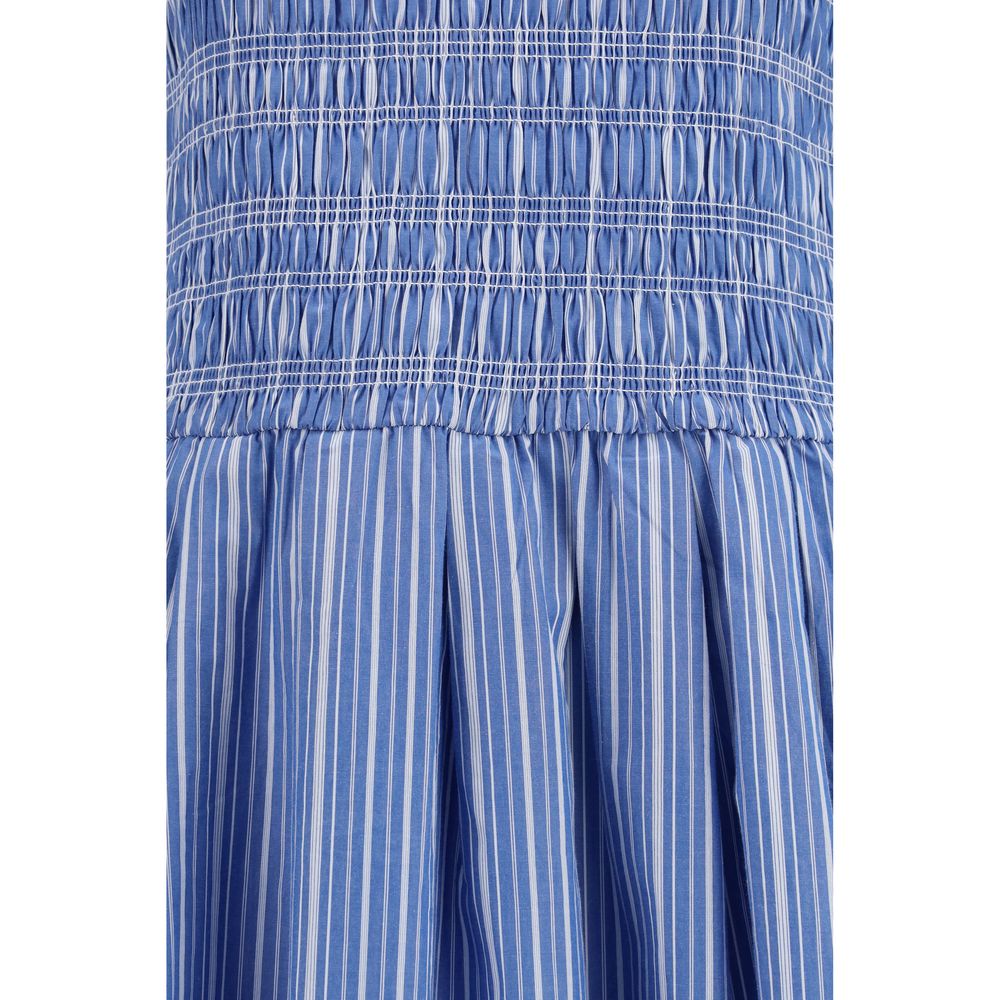 Blue Cotton Casual Dress