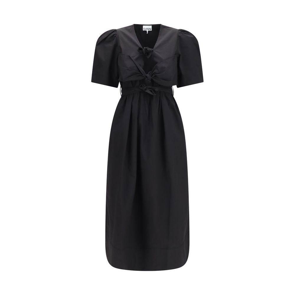 Black Cotton Casual Dress