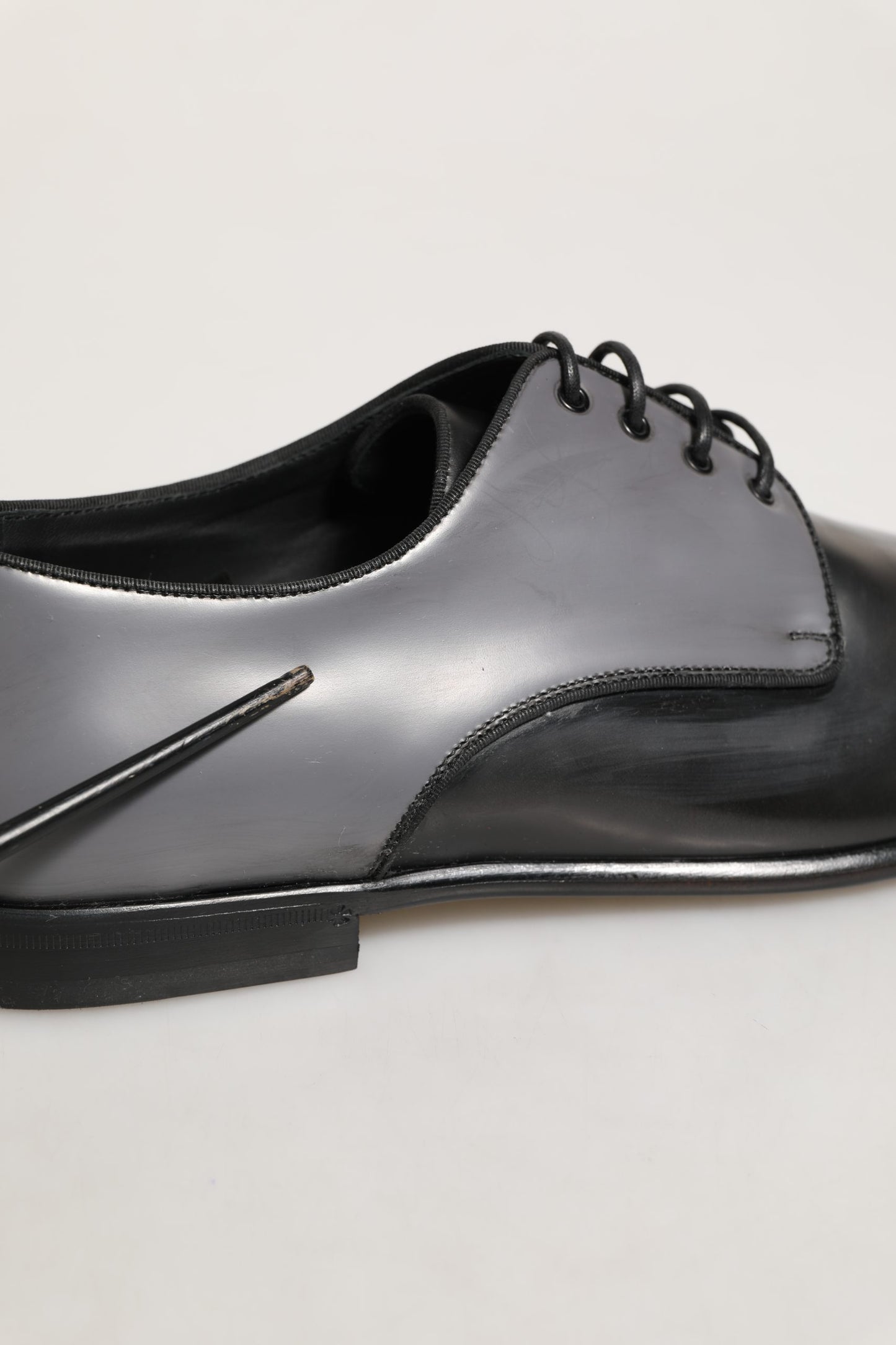 Black Leather Men Derby Dress Formal Shoes