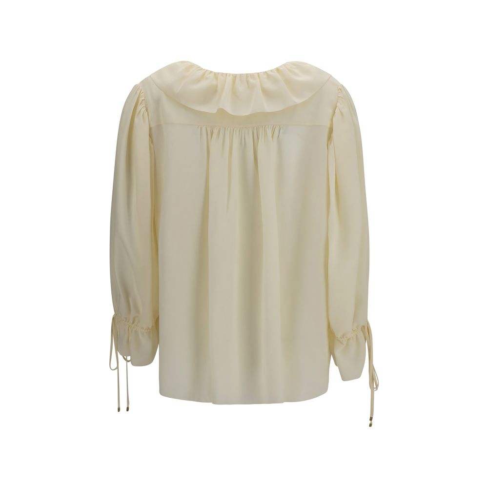 Beige Silk Blouse