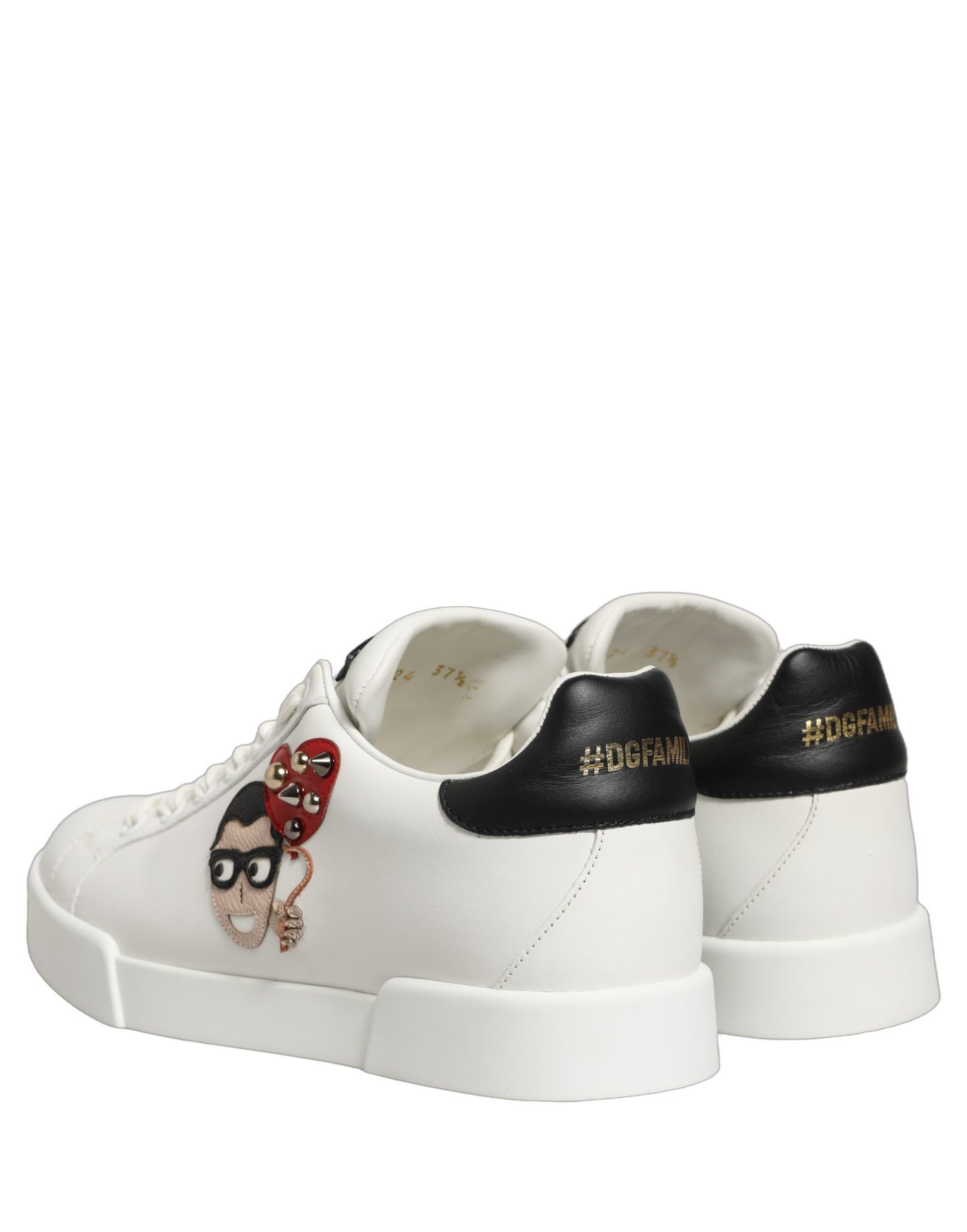 White Patch Calfskin Nappa Portofino Sneakers Shoes