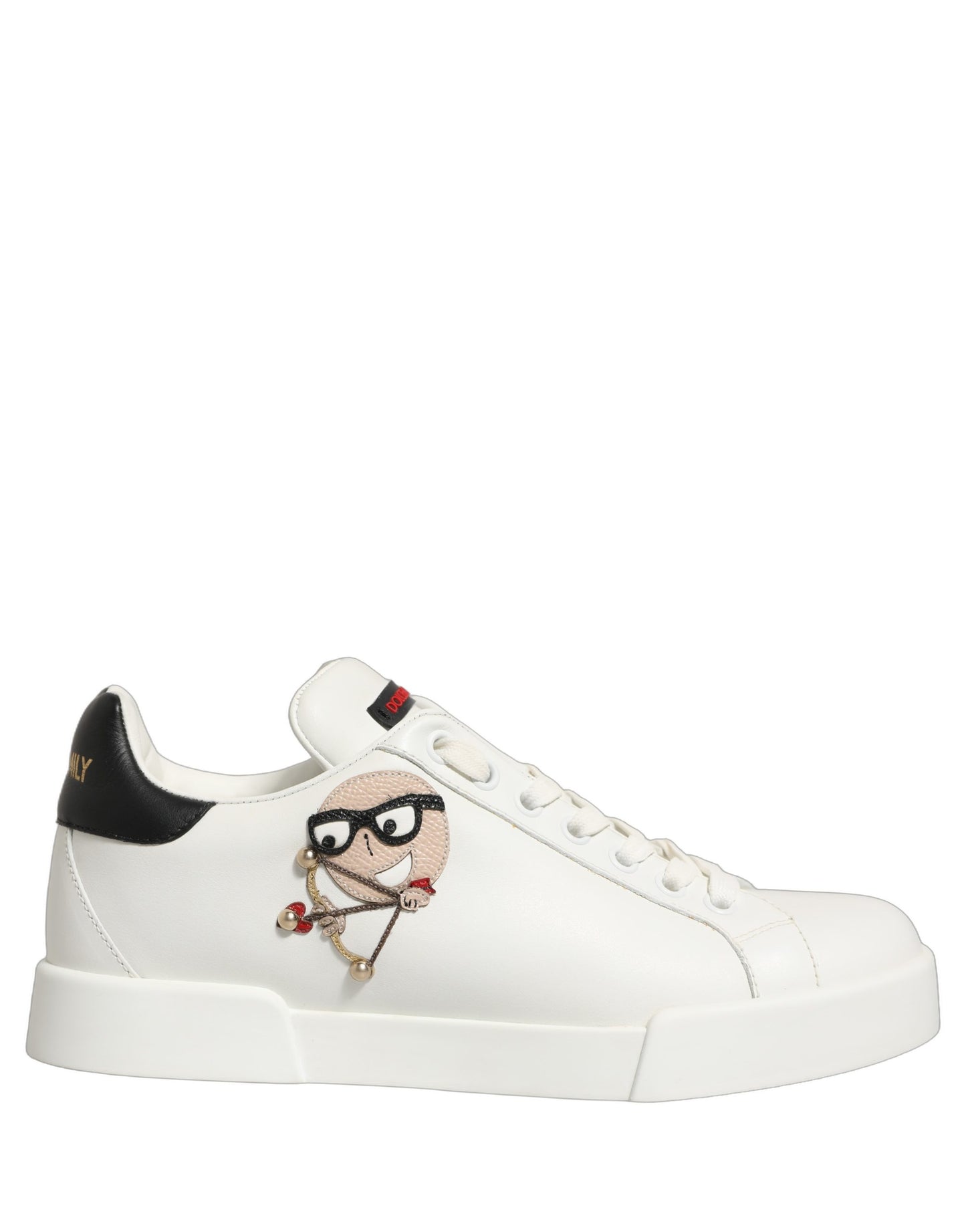 White Patch Calfskin Nappa Portofino Sneakers Shoes